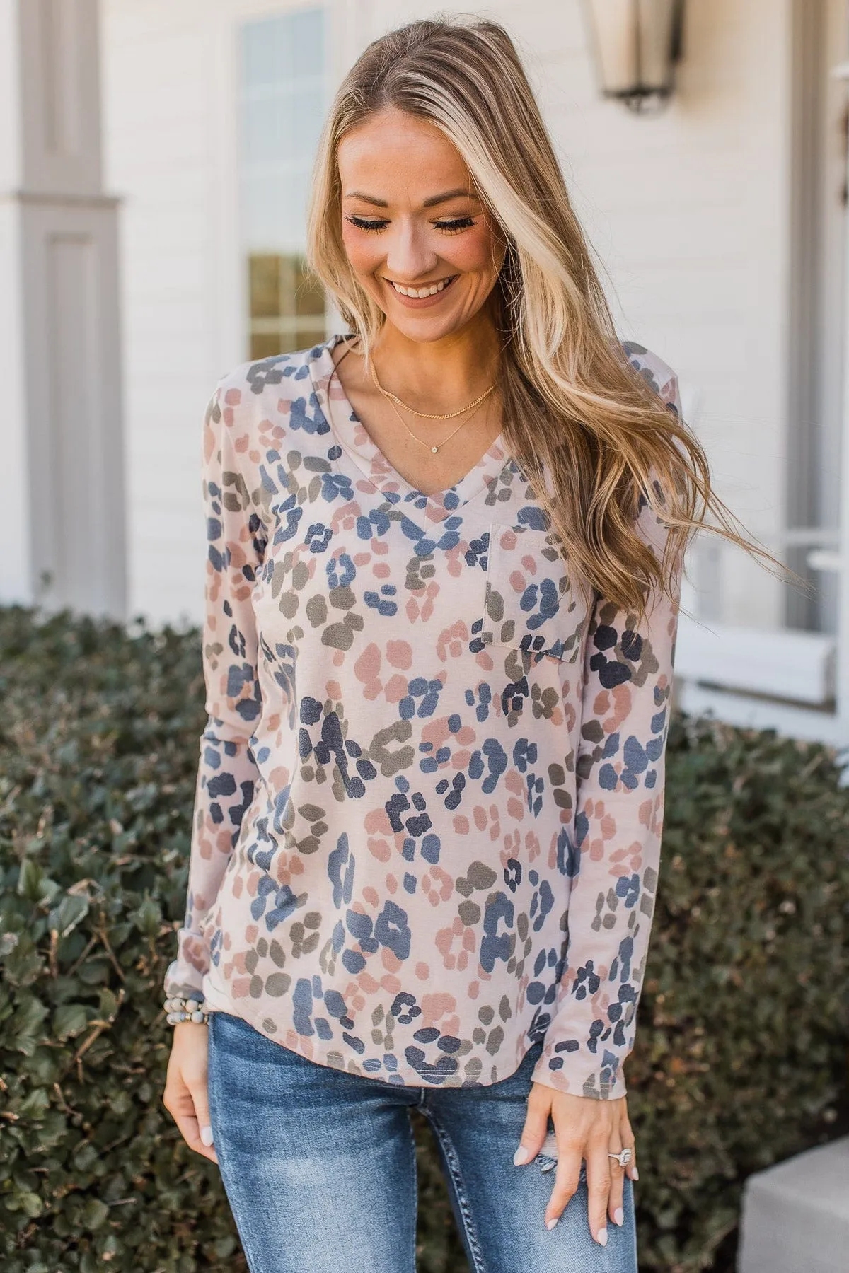 Off She Goes Long Sleeve Top- Cream