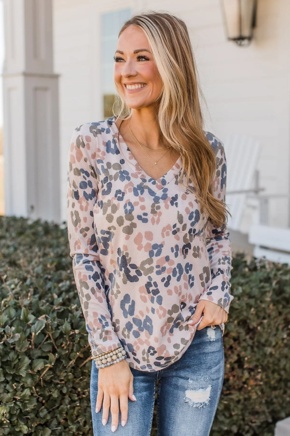 Off She Goes Long Sleeve Top- Cream