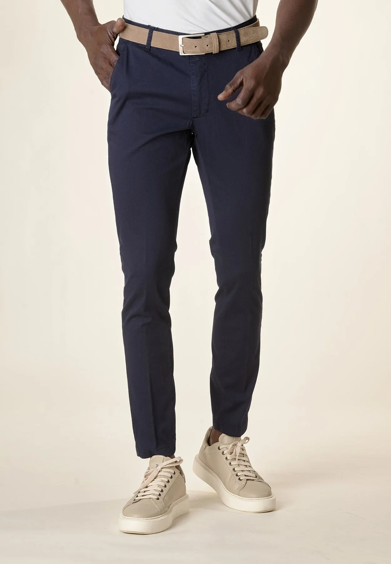 Pantalone blu armatura cotone stretch slim fit