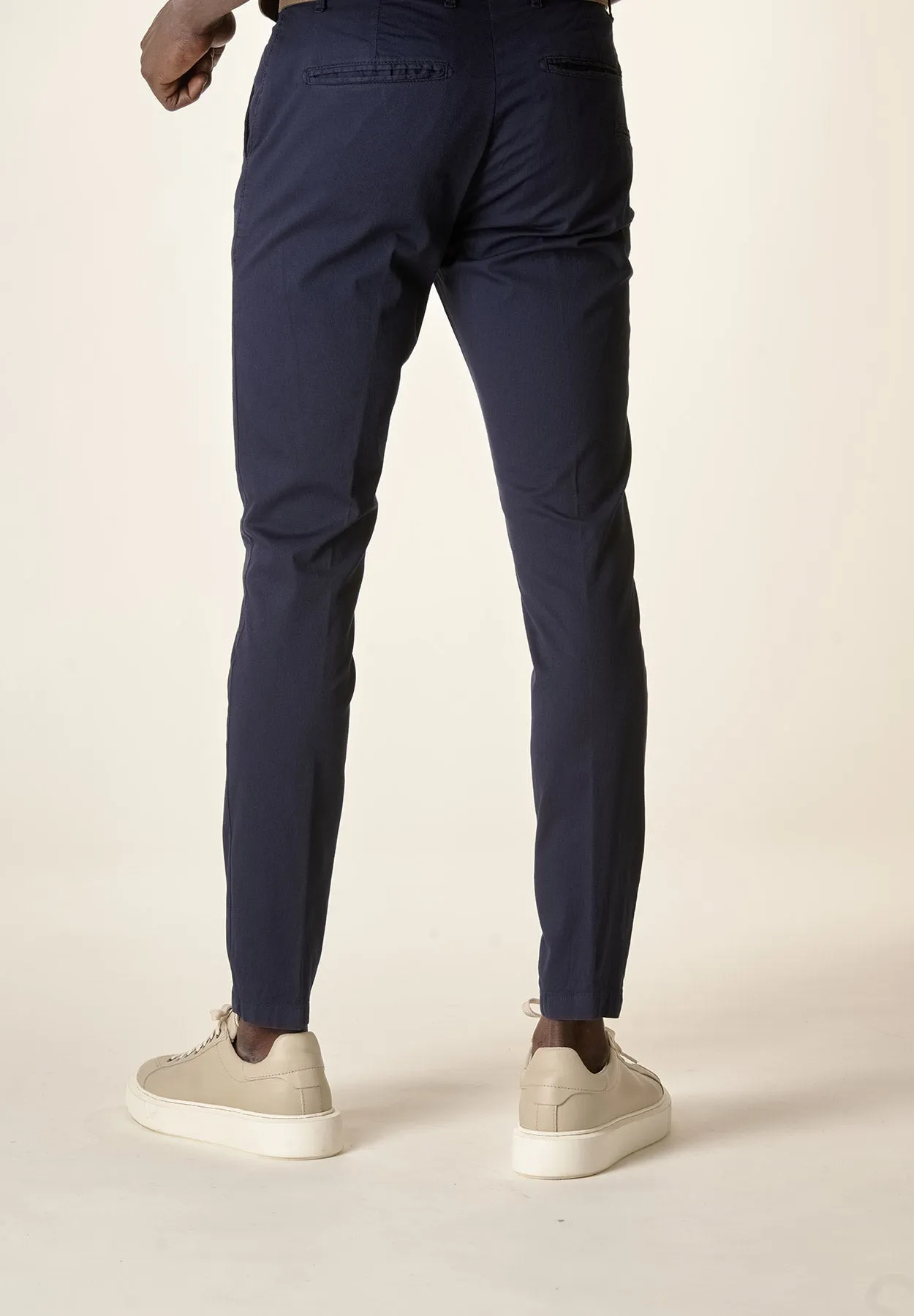 Pantalone blu armatura cotone stretch slim fit