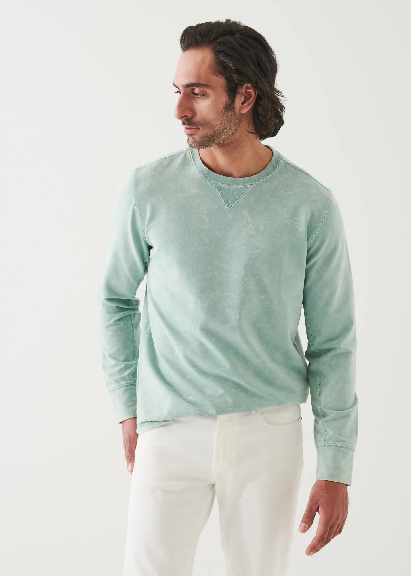 PIMA COTTON FRENCH TERRY MINERAL WASH SWEATSHIRT