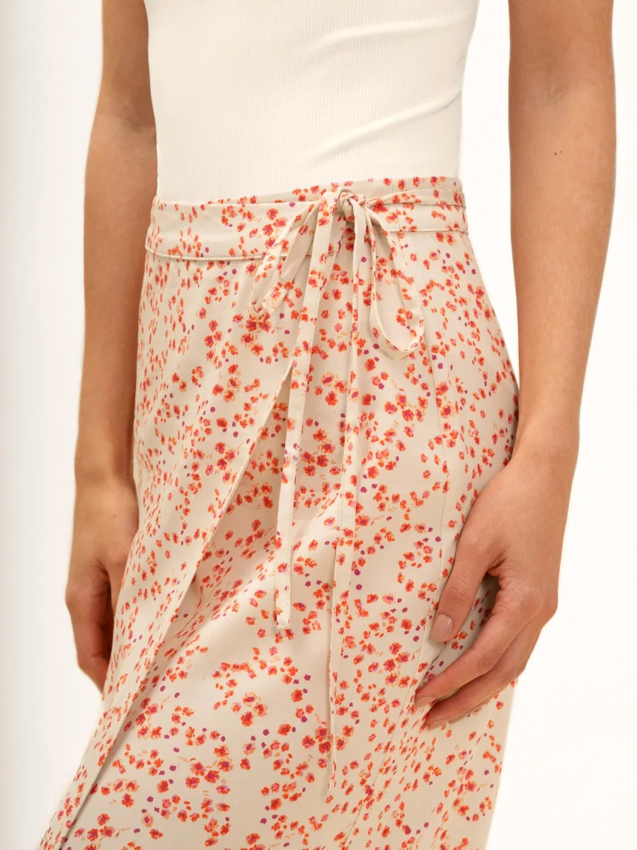 Robin Wrap Skirt in Summer Garden