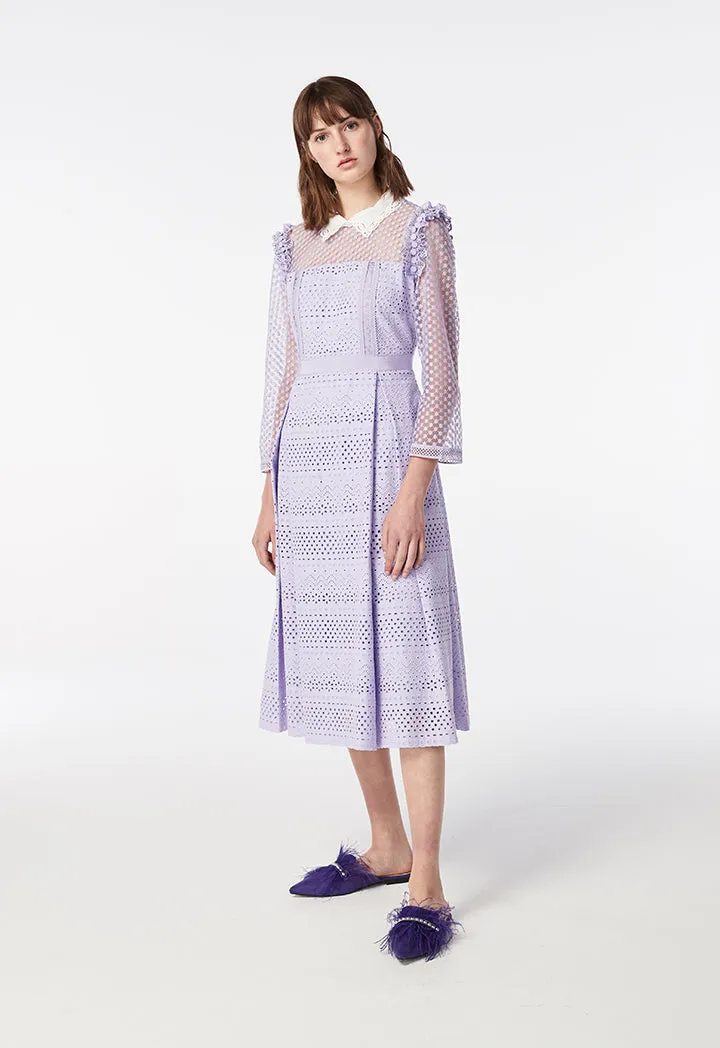 Schiffli Collar Dress