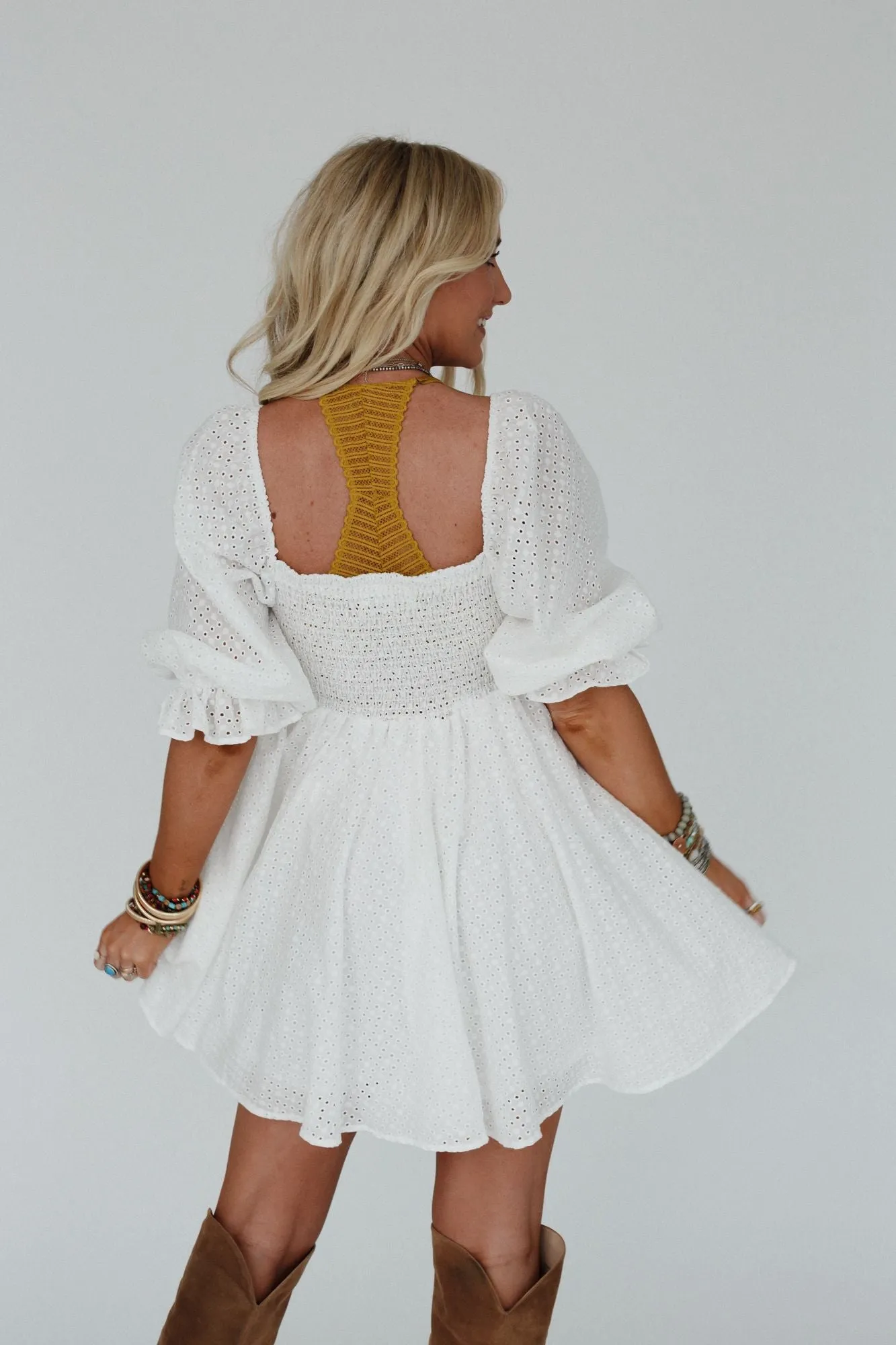 Serene Embrace Mini Dress - Ivory