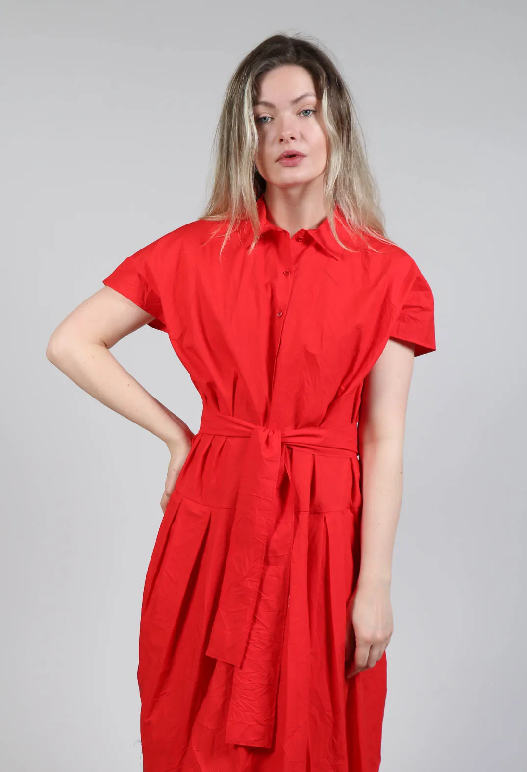 Shirt Dress in Pomegranate