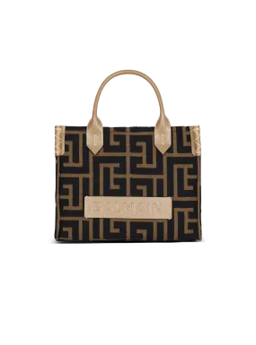 Small B-Army tote bag in jacquard fabric with a PB Labyrinth monogram