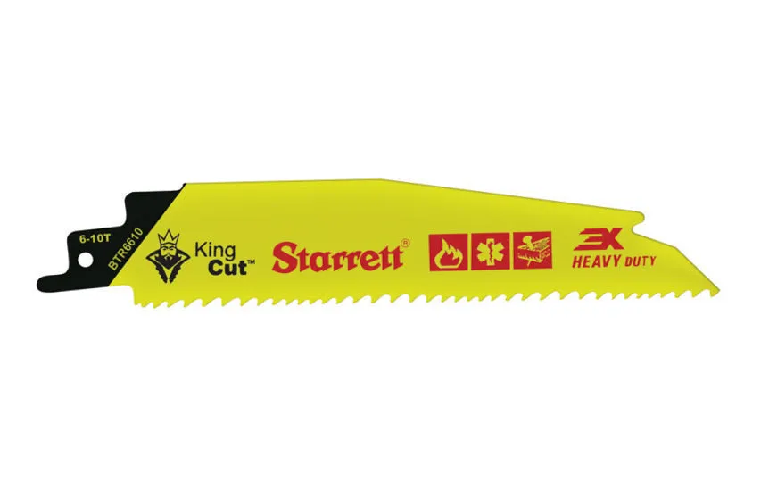 Starrett "King Cut" Bi-Metal Reciprocating Saw Blade ~ 6" Long - 6 to 10 TPI