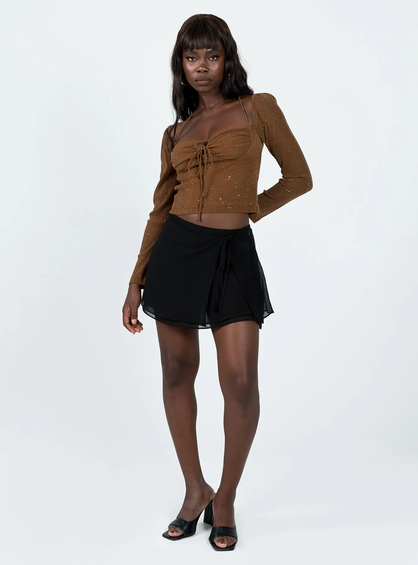 Stassy Long Sleeve Top Brown