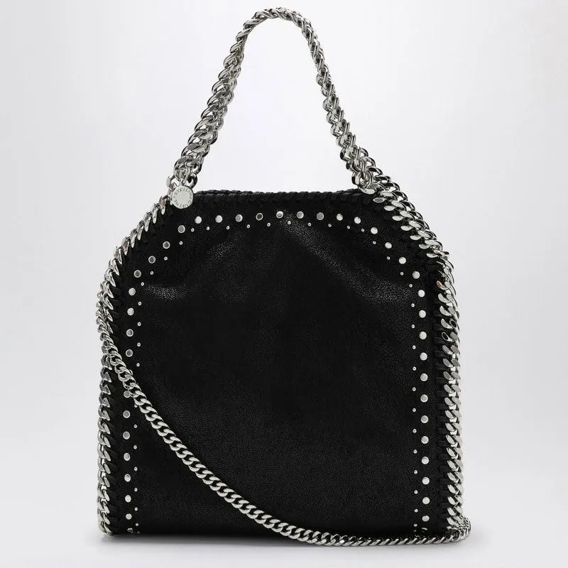 STELLA MCCARTNEY Mini Black Falabella Tote with Stud Accents