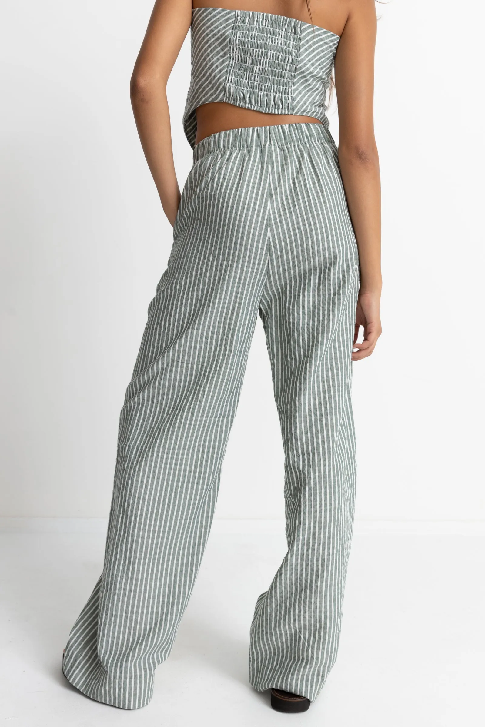 Stevie Stripe Wide Leg Pant Green