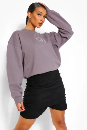 Suedette Ruched Mini Skirt