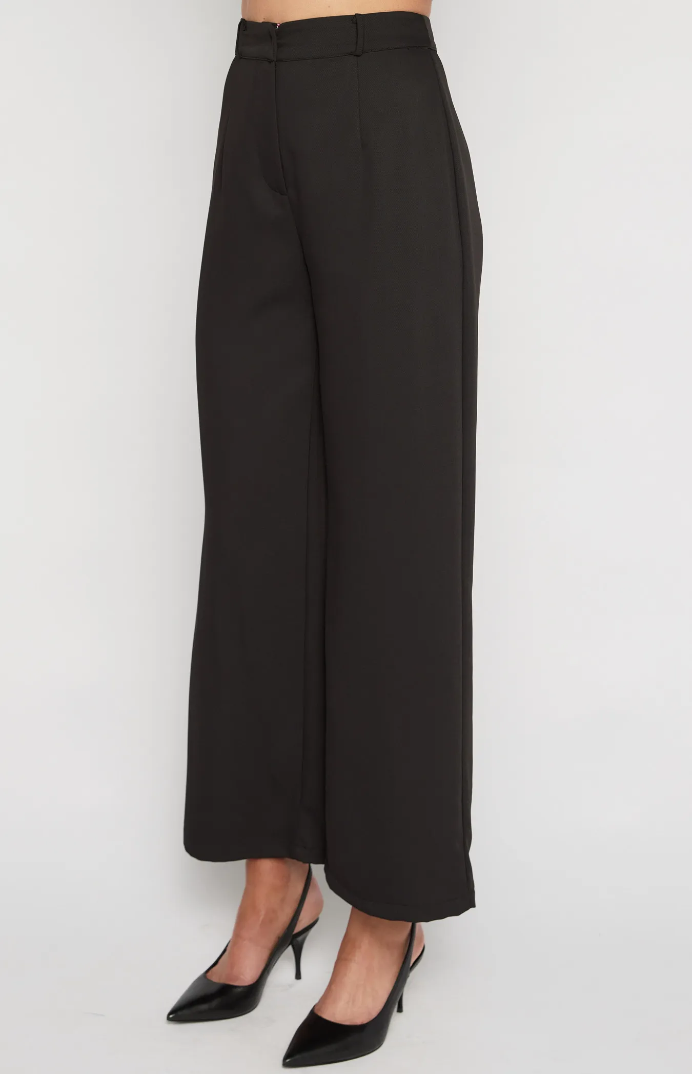  Textured High Waisted Wide Leg Pants (WPA250A)