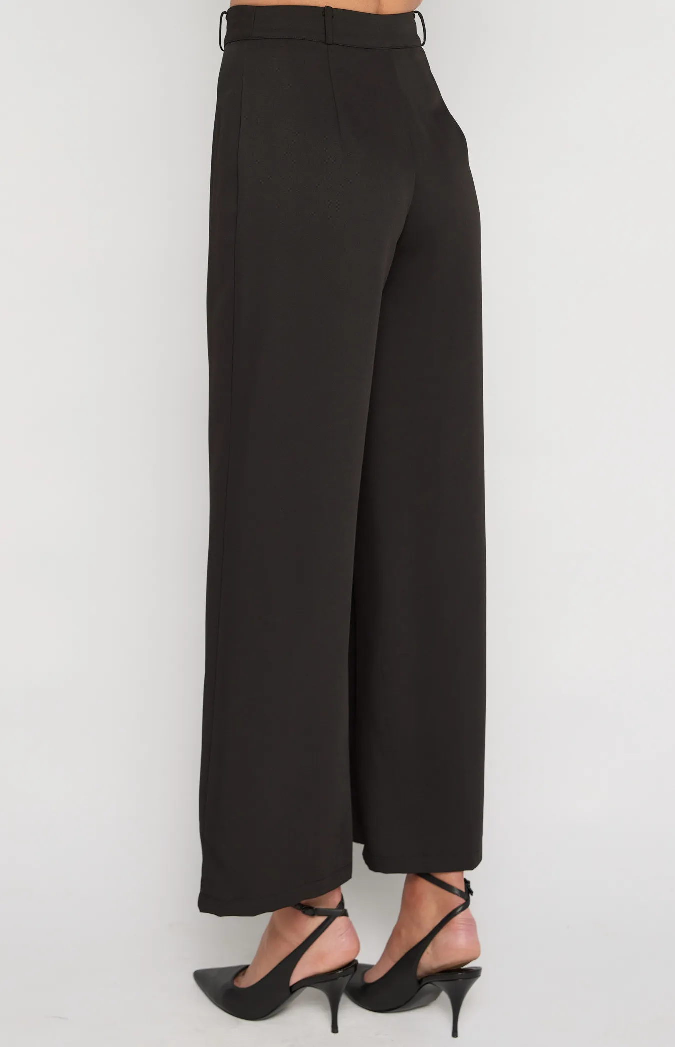  Textured High Waisted Wide Leg Pants (WPA250A)