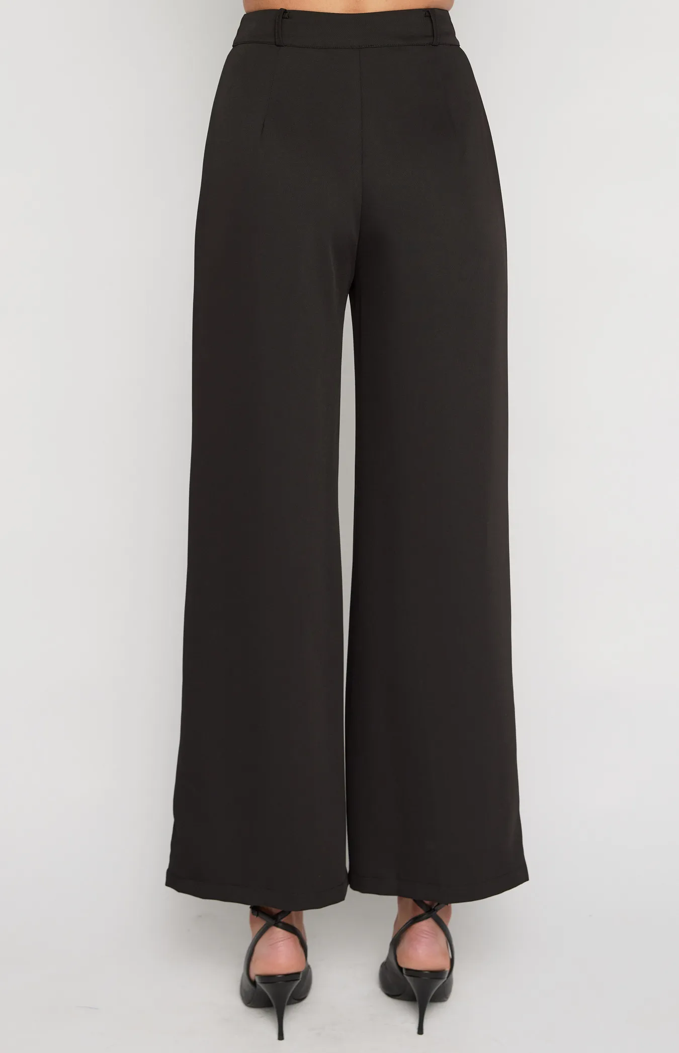  Textured High Waisted Wide Leg Pants (WPA250A)