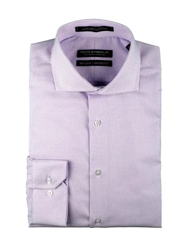 Textured Purple Faux Solid Dress Shirt | Forsyth