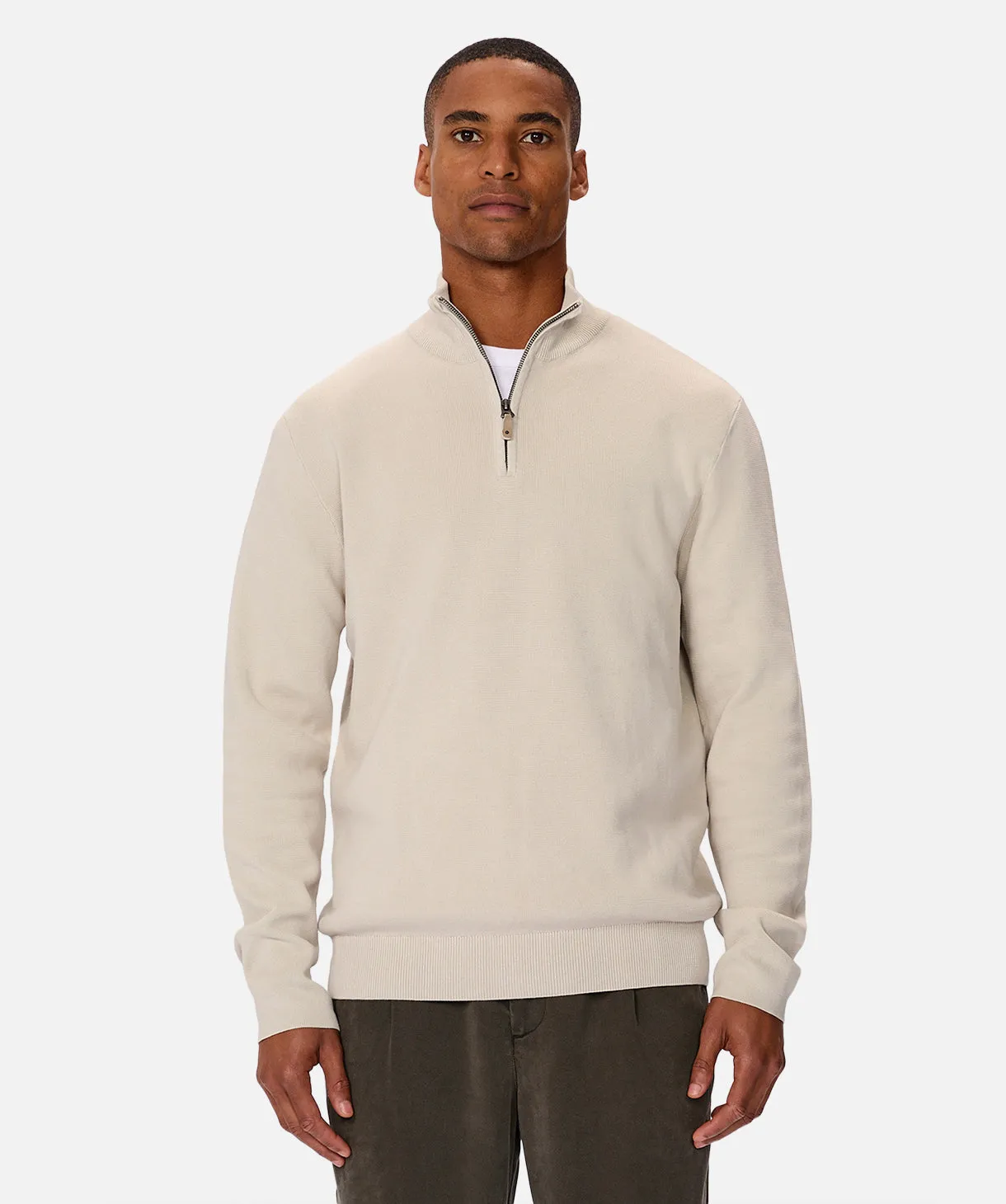 The Lakewood Zip Neck Sweater - OD Stone