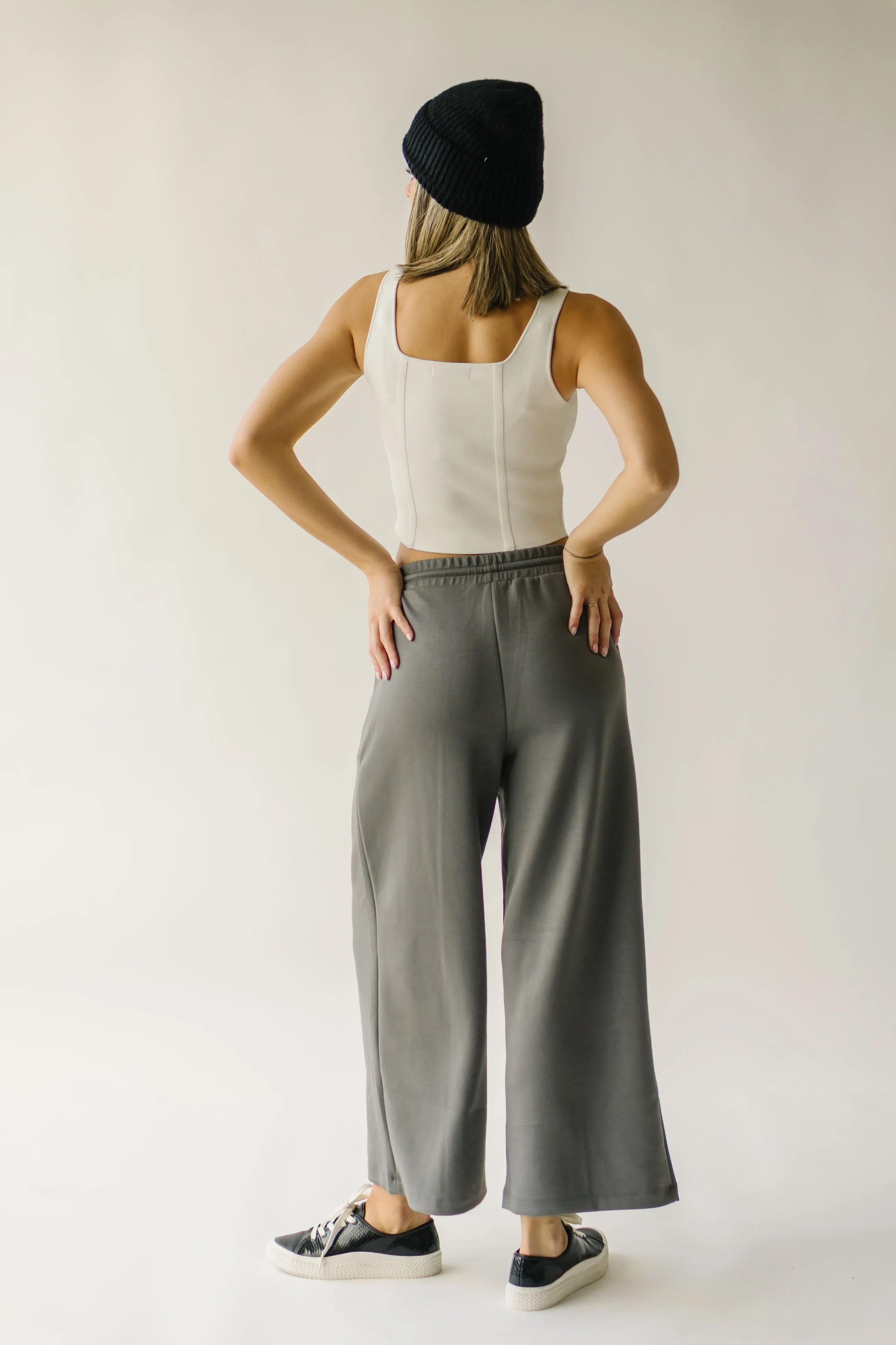 The Mazzara Wide Leg Pant in Charcoal