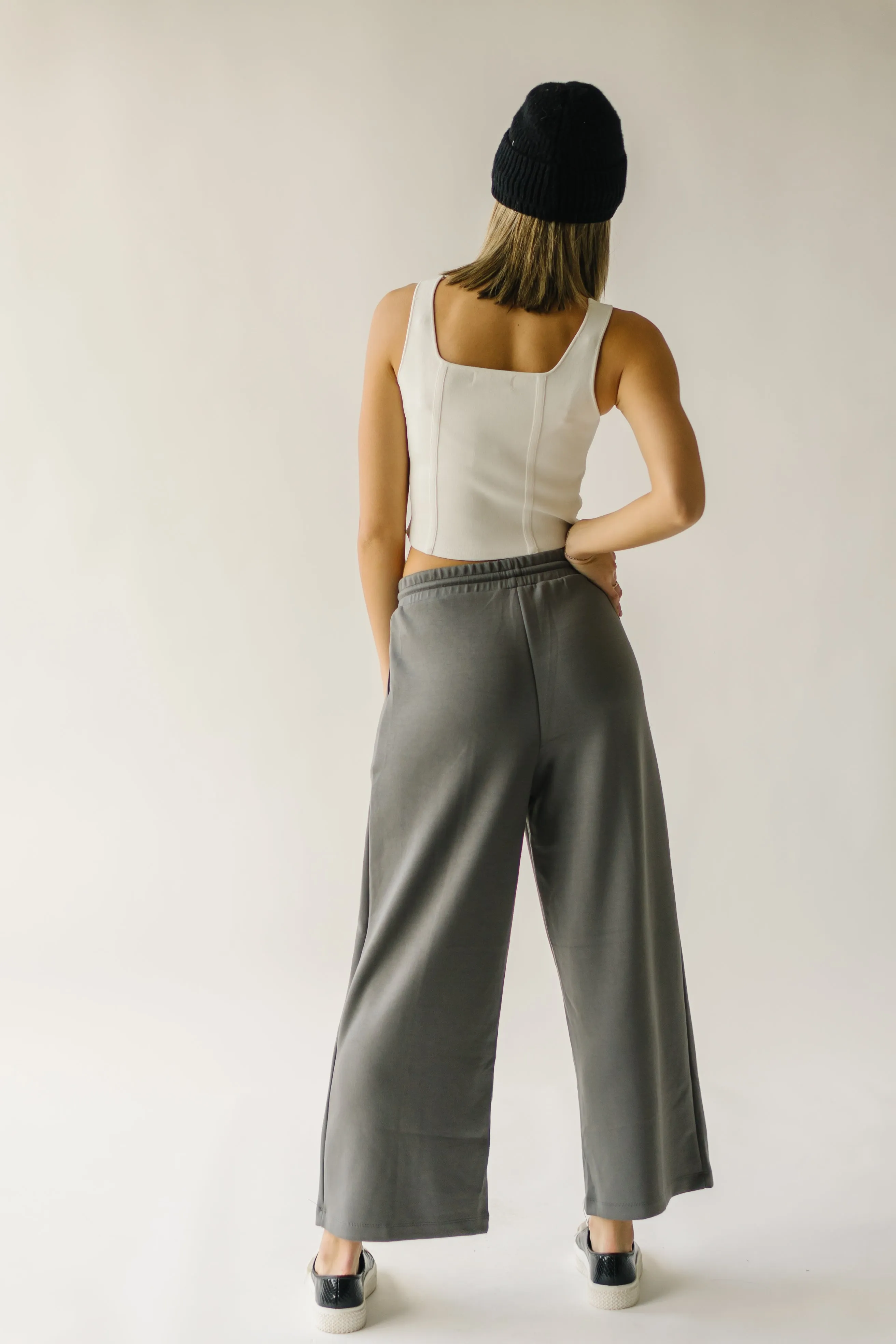 The Mazzara Wide Leg Pant in Charcoal