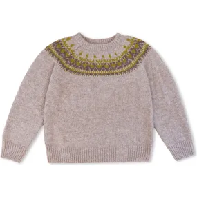 The Sunday Collective Alpaca Fair Isle Raglan Sleeve Sweater, Beige