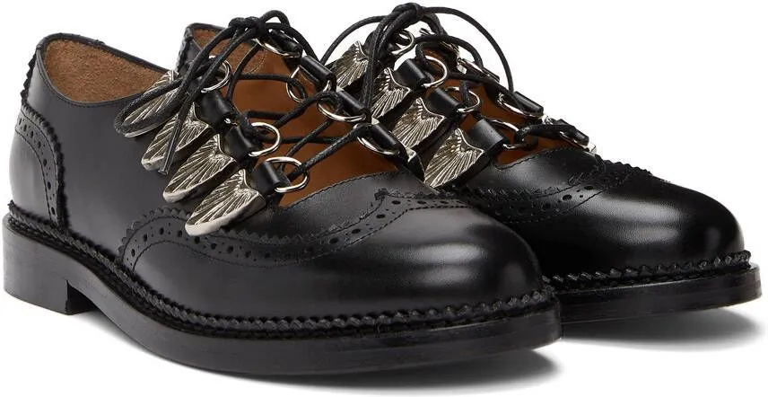 Toga Pulla Black Leather Oxfords