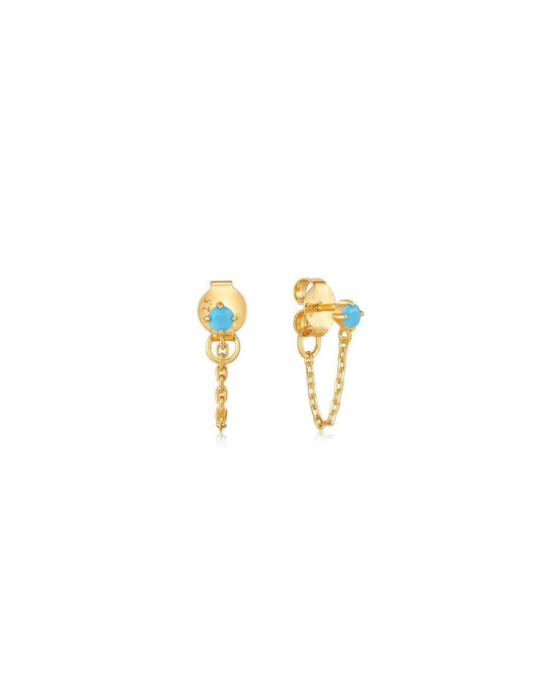     Turquoise Prong Chain Stud    --    