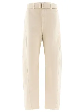 Twisted Belted Trousers Beige