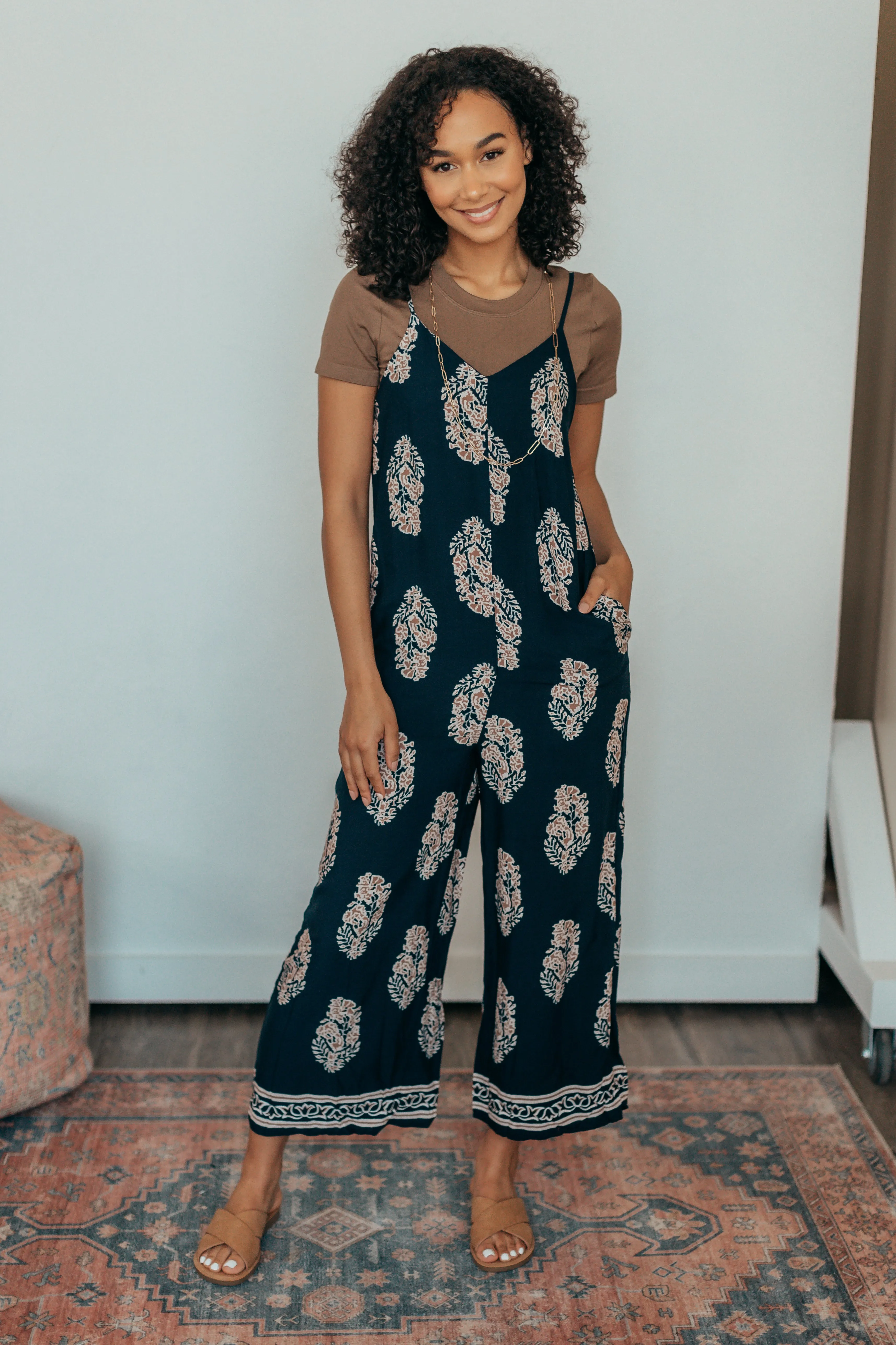 Vacation Bound Printed Wide Leg Jumpsuit