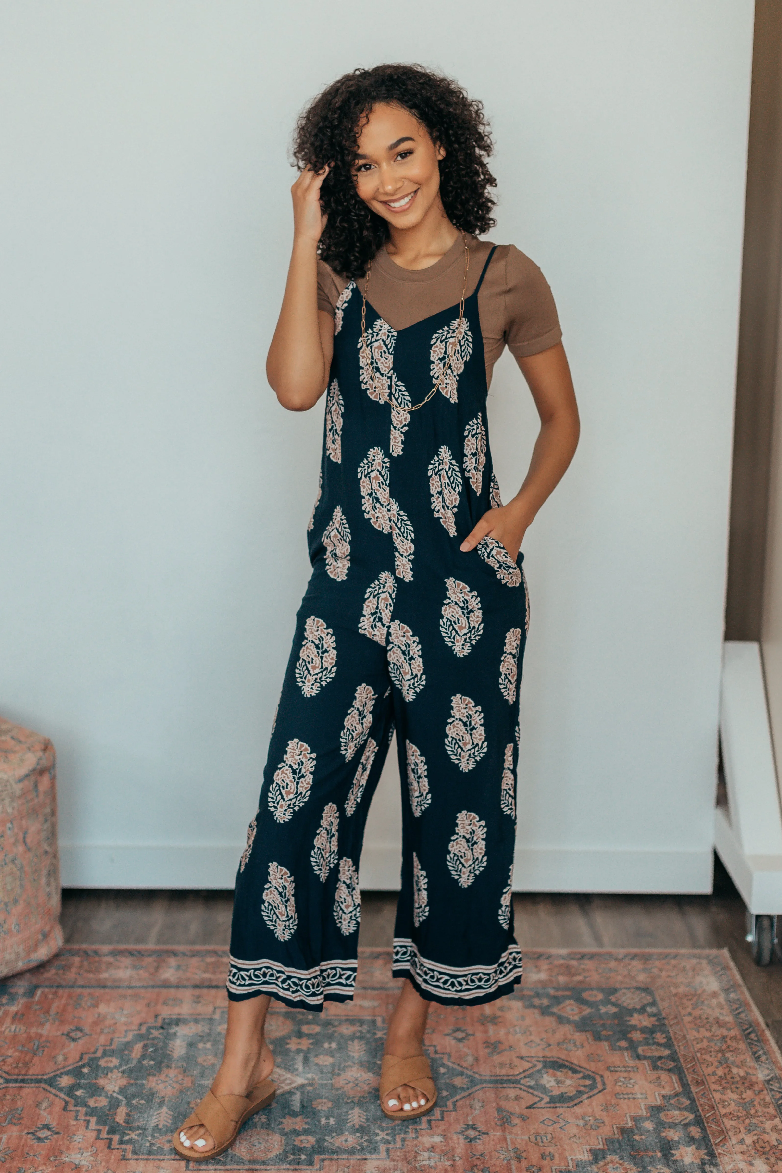 Vacation Bound Printed Wide Leg Jumpsuit