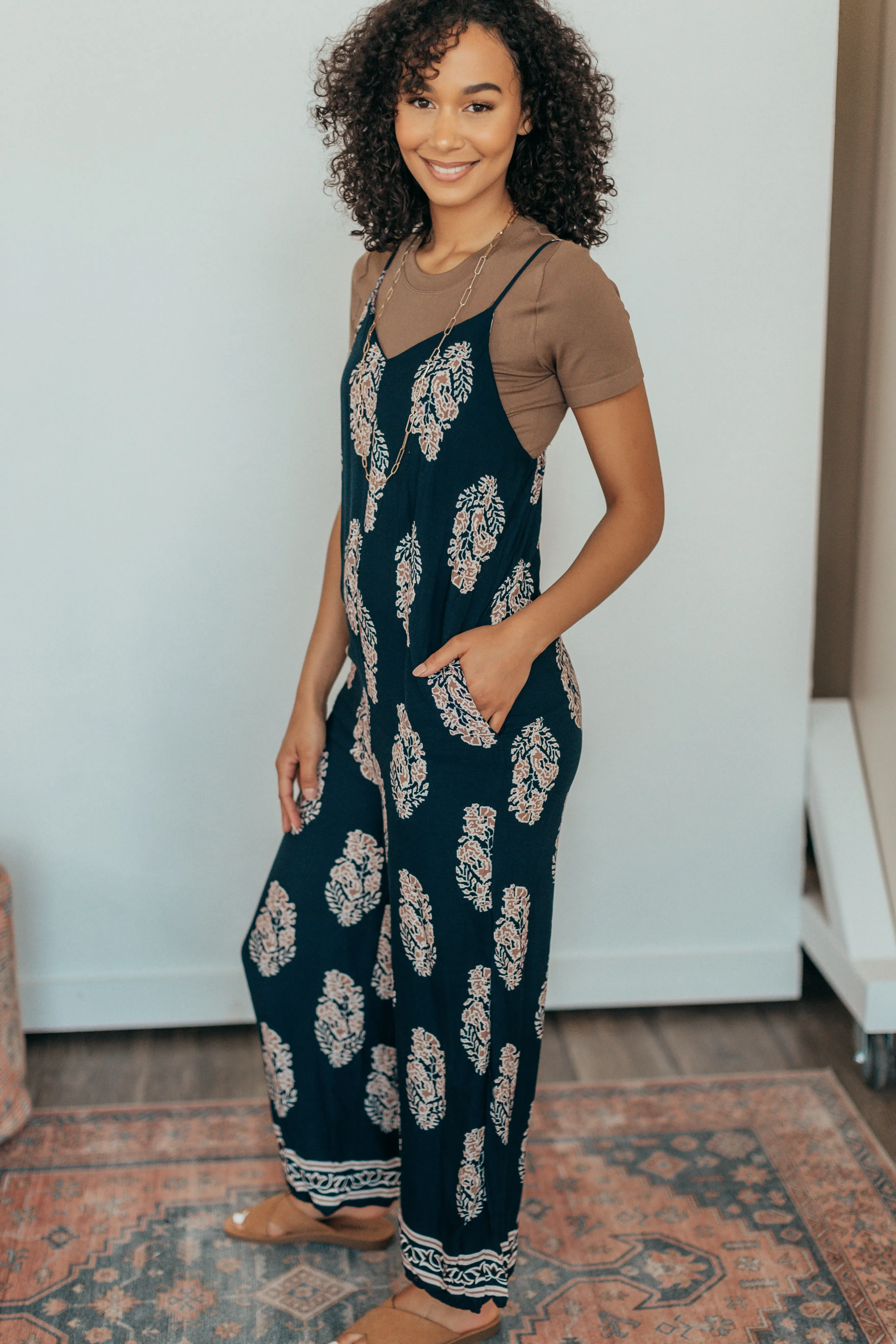 Vacation Bound Printed Wide Leg Jumpsuit