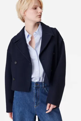 Vanessa Bruno Beran Peacoat Wool Blend Marine