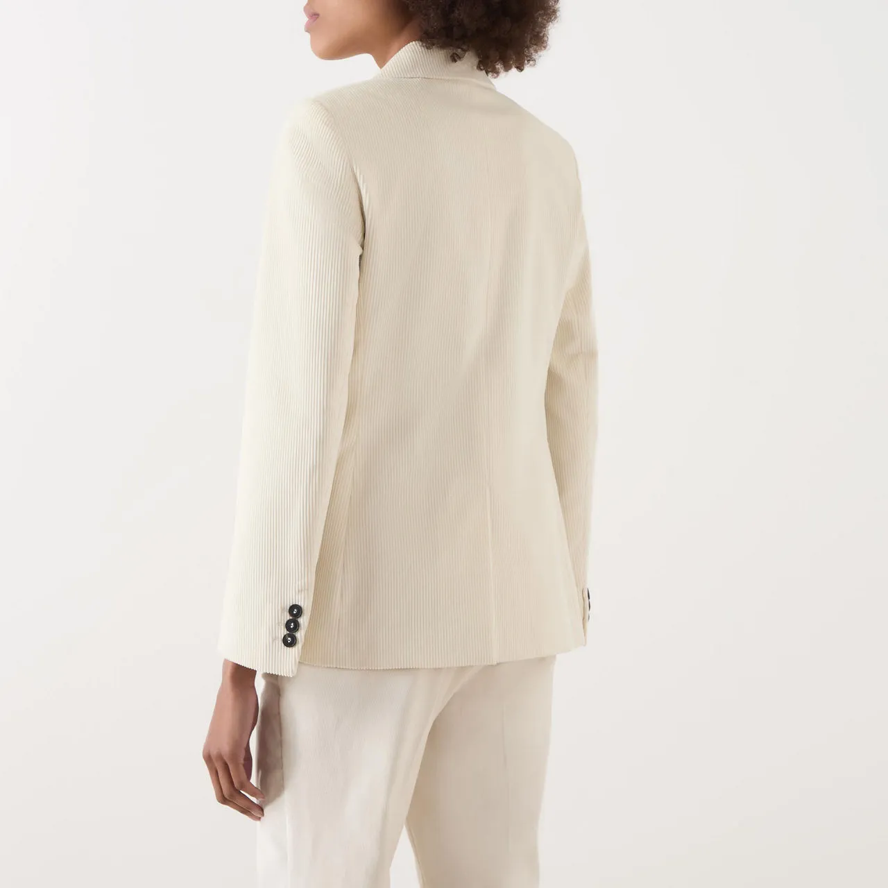 WEEKEND MAX MARA Double-Breasted Corduroy Blazer - White