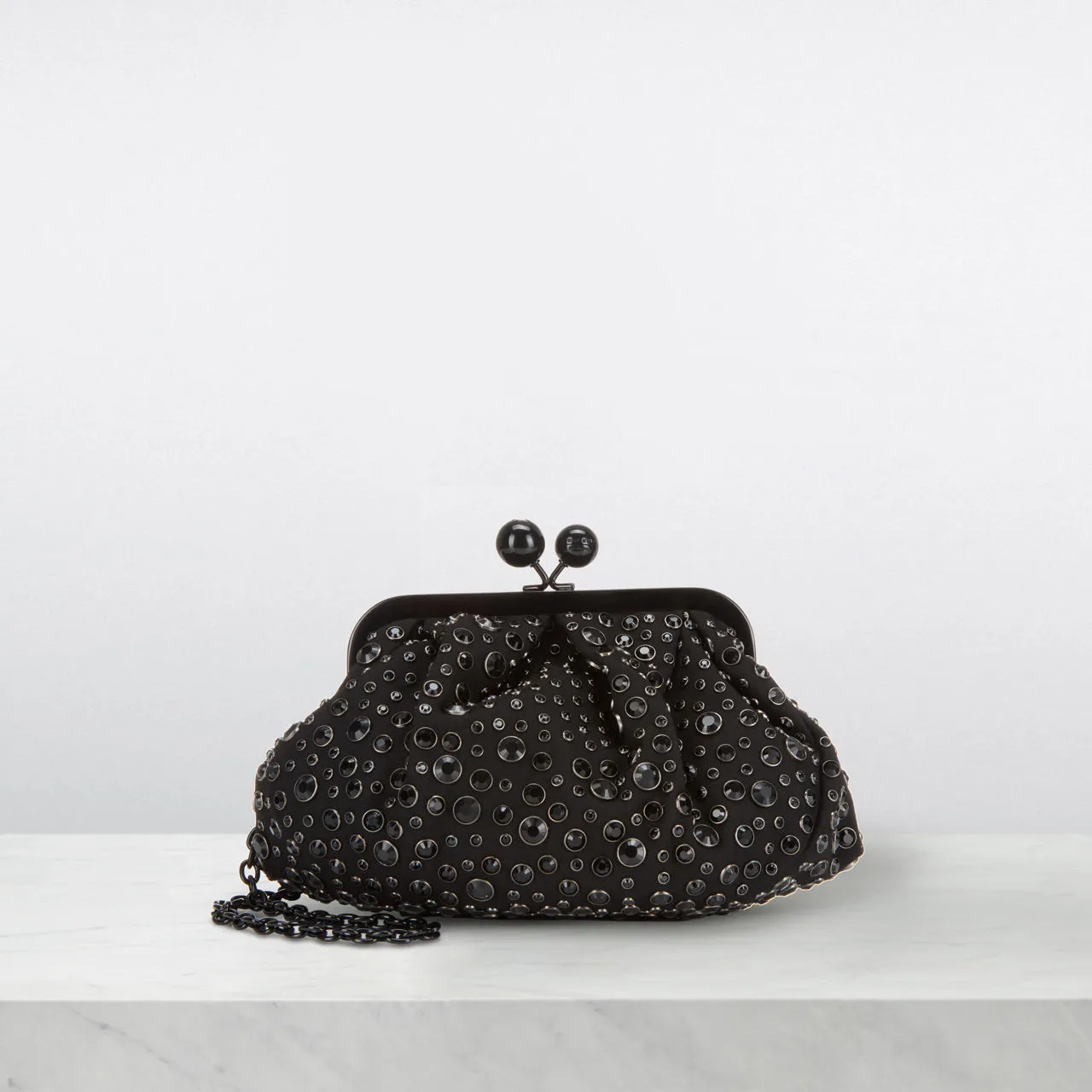 WEEKEND MAX MARA Masque Embellished Pasticcino Clutch - Black