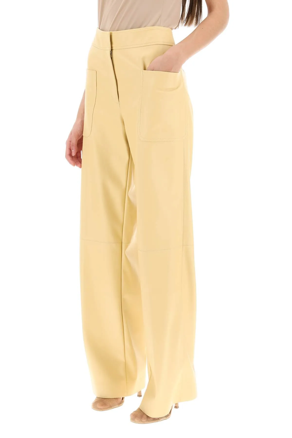 Wide Leg Pants In Vegan Leather