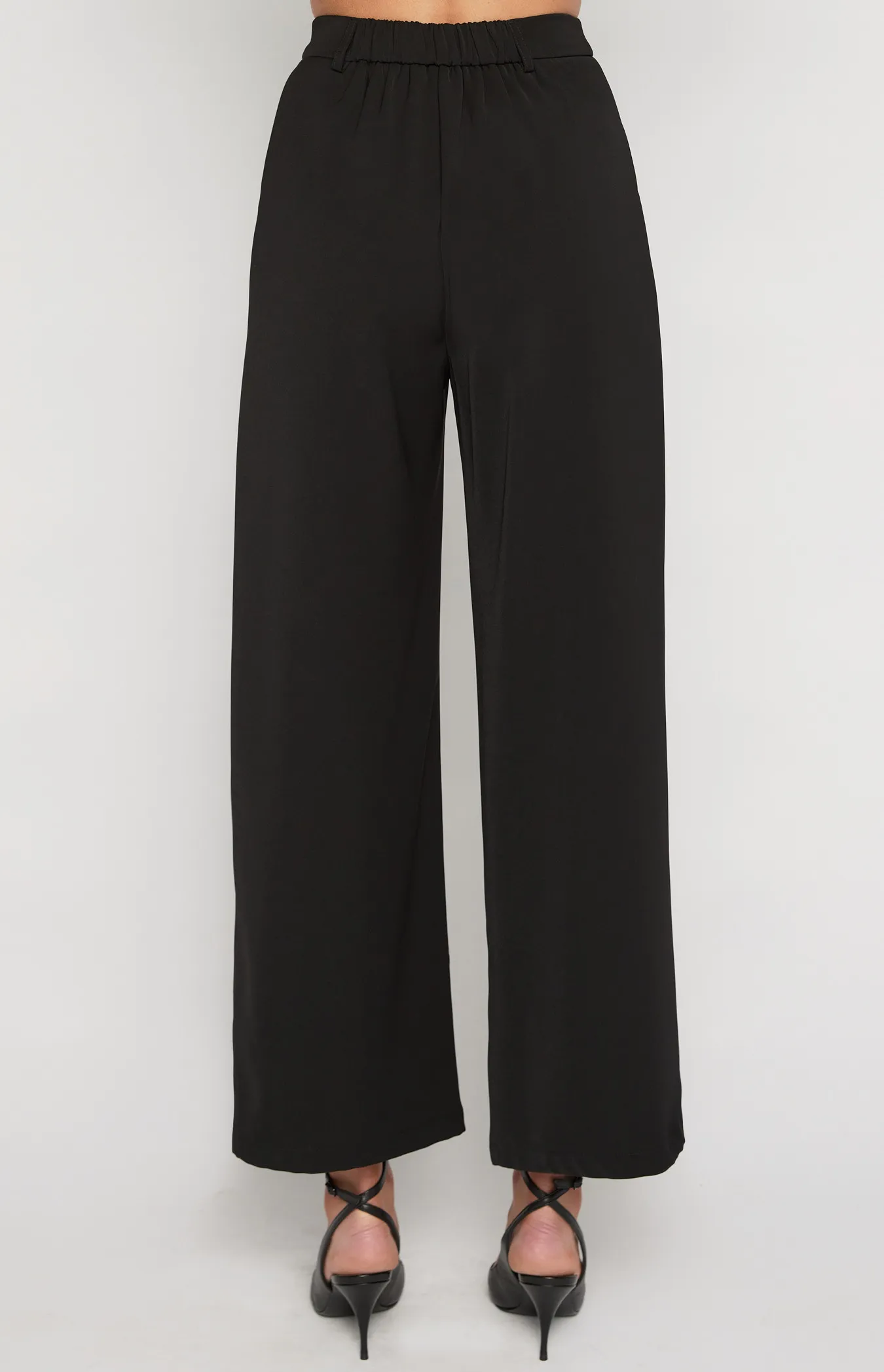 Wide Leg Pants with Back Elastic Detail (WPA255B)