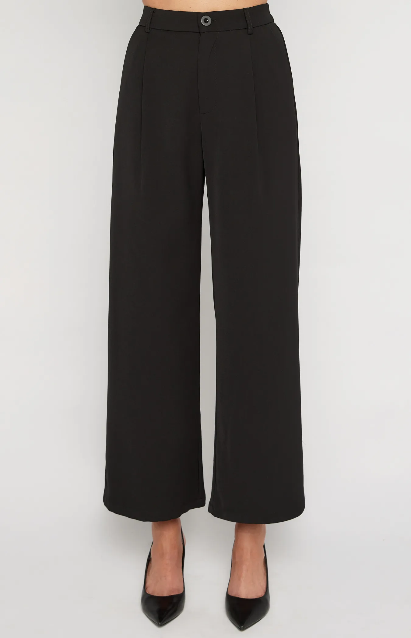 Wide Leg Pants with Back Elastic Detail (WPA255B)