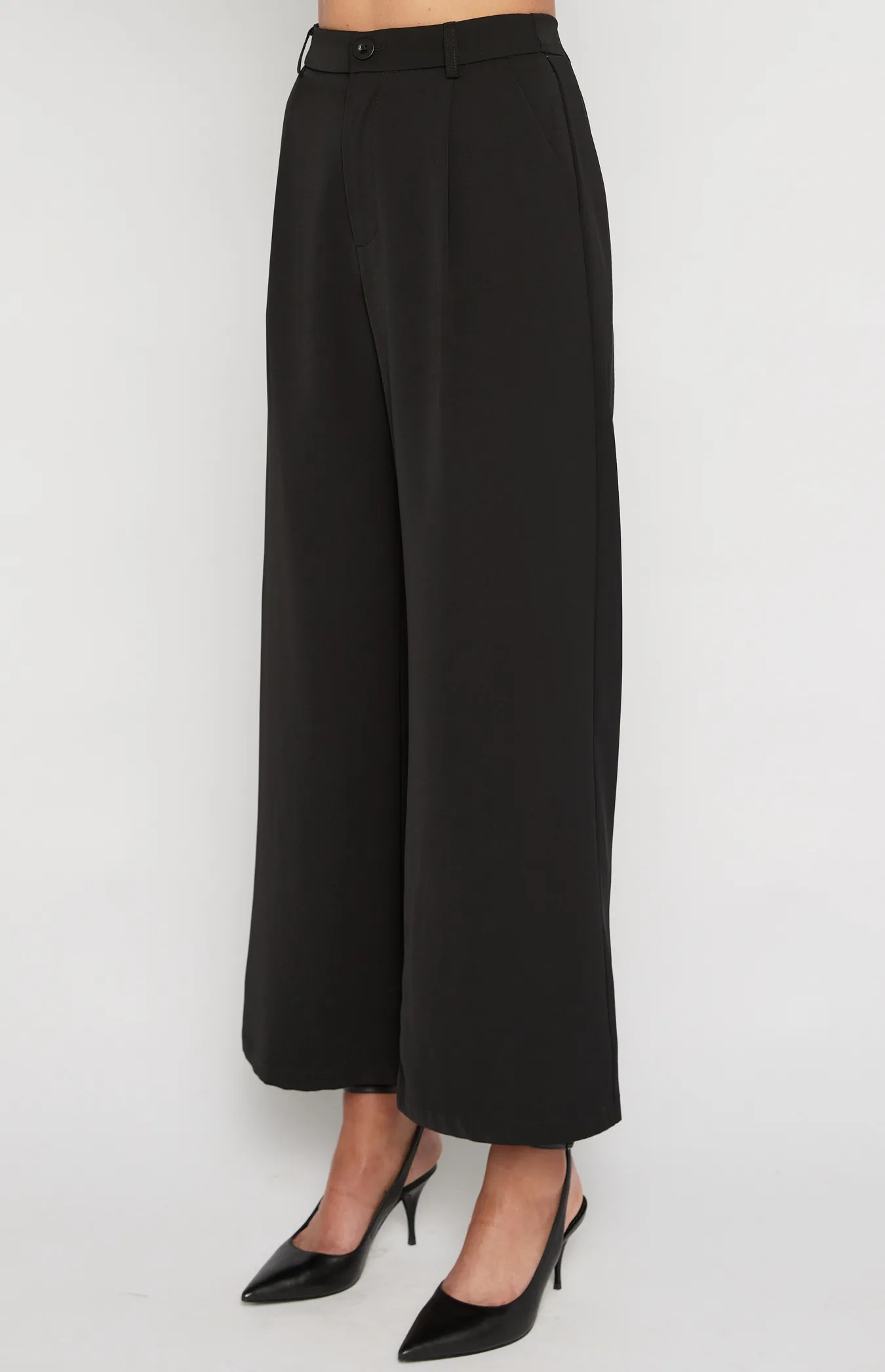 Wide Leg Pants with Back Elastic Detail (WPA255B)