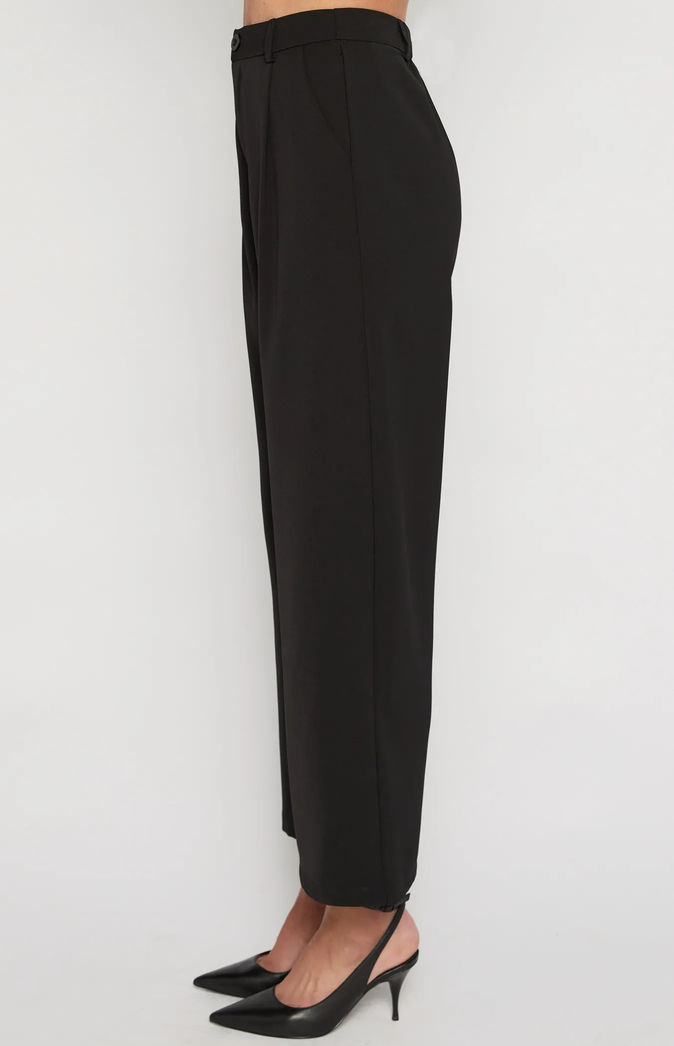 Wide Leg Pants with Back Elastic Detail (WPA255B)