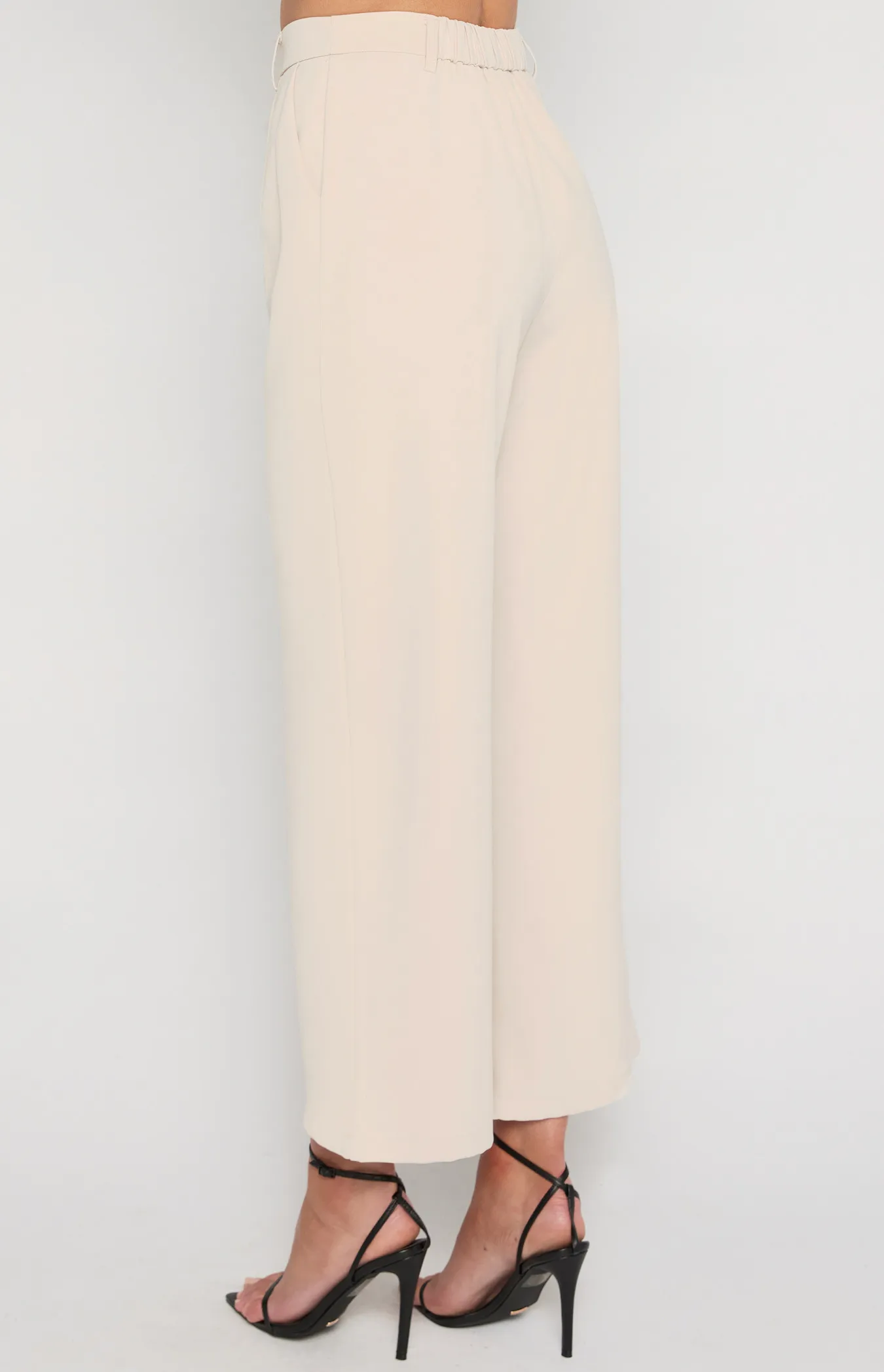 Wide Leg Pants with Back Elastic Detail (WPA255B)