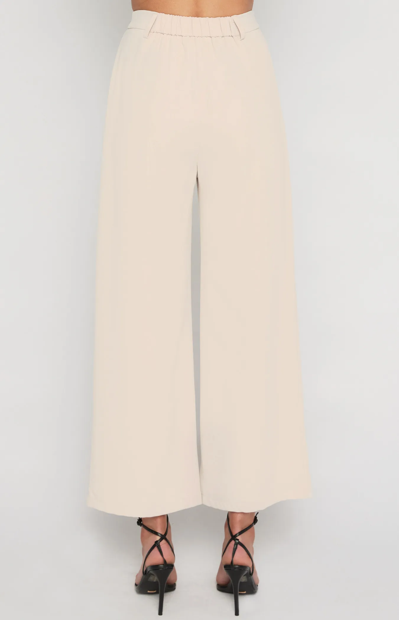 Wide Leg Pants with Back Elastic Detail (WPA255B)