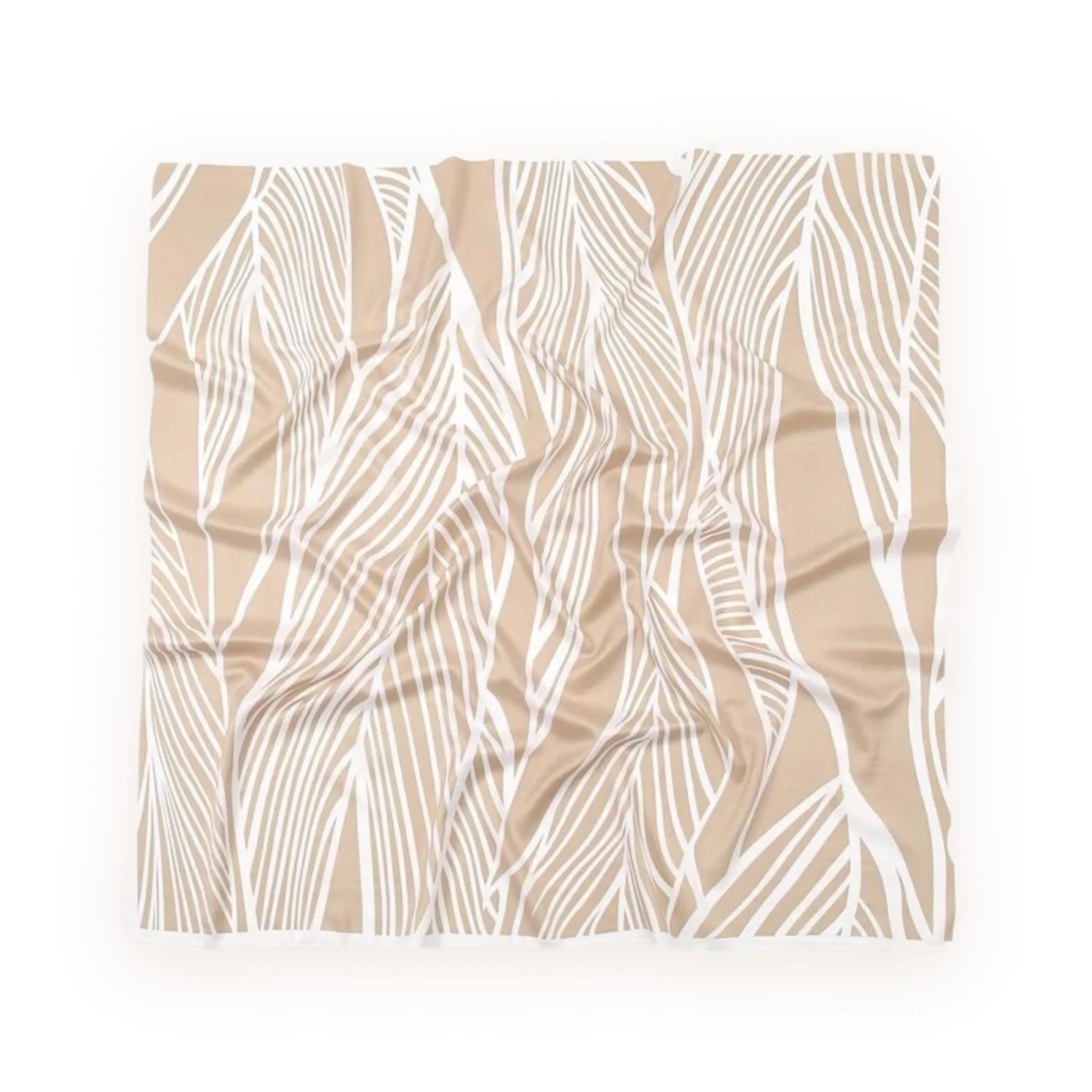 WRAP Beige Palm Leaves Print Bandana