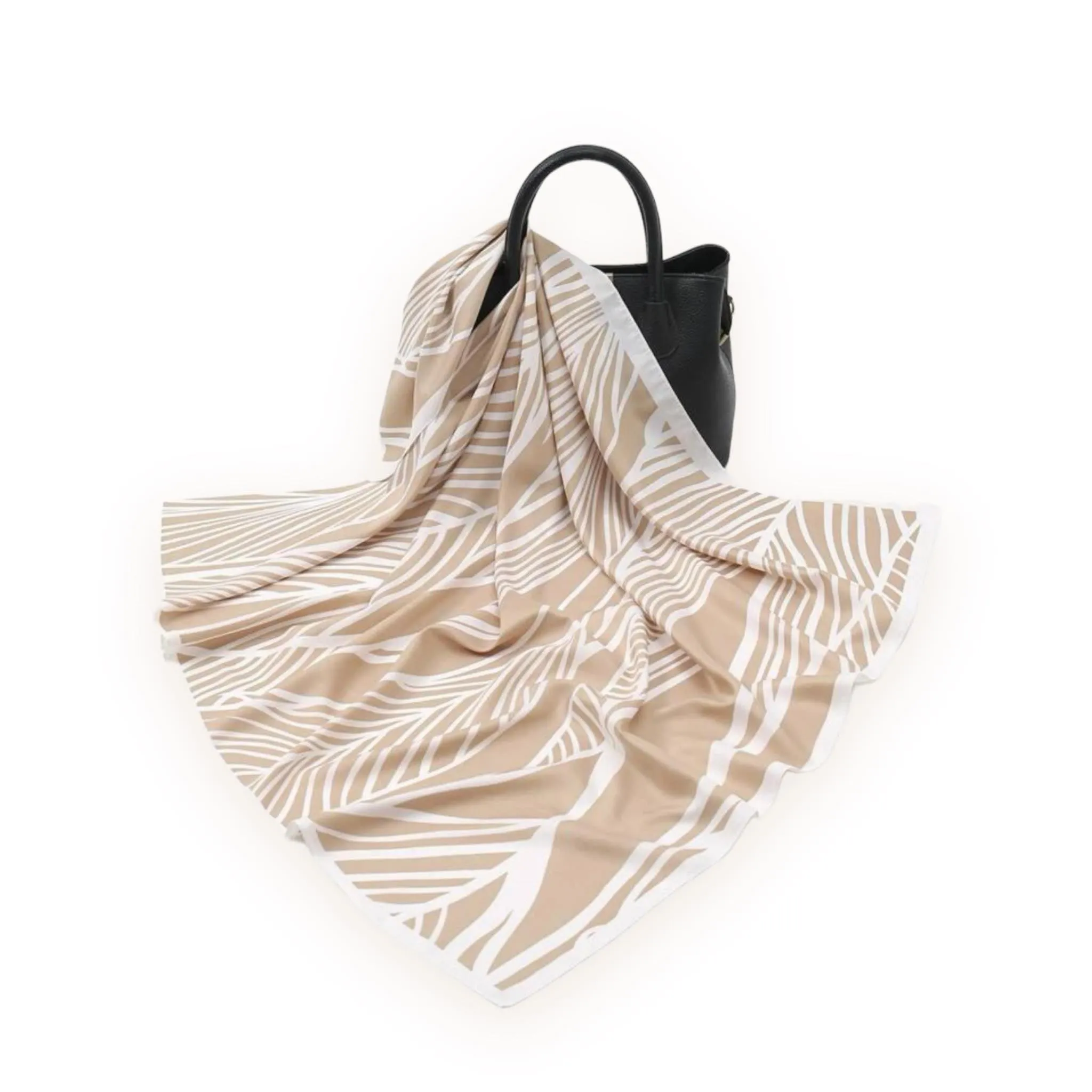 WRAP Beige Palm Leaves Print Bandana