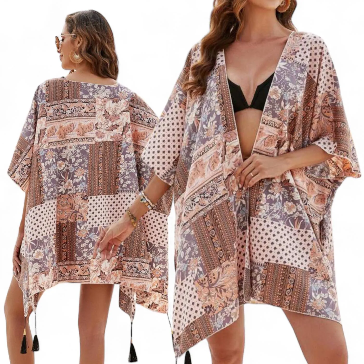 WRAP Boho Printed Woven Cover Up