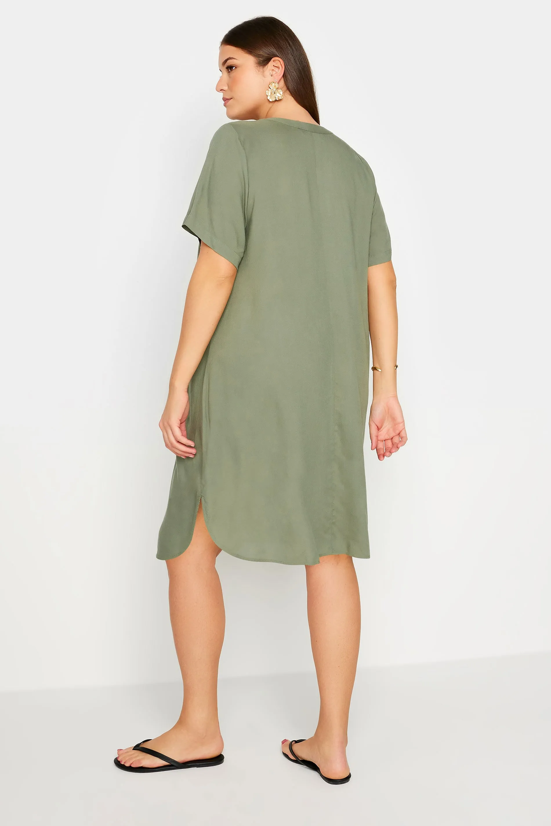 Yours Curve Khaki Green Tunic Dress