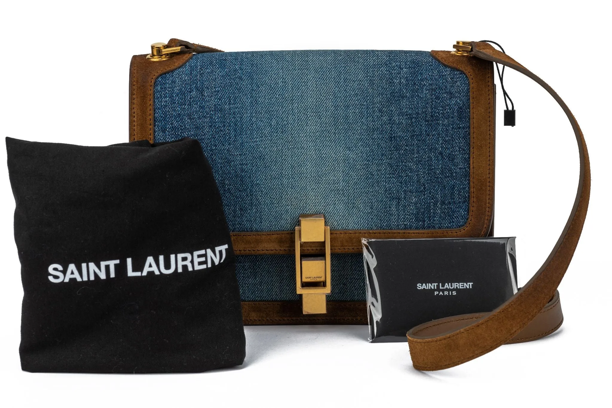 YSL New Denim Carre Satchel Bag