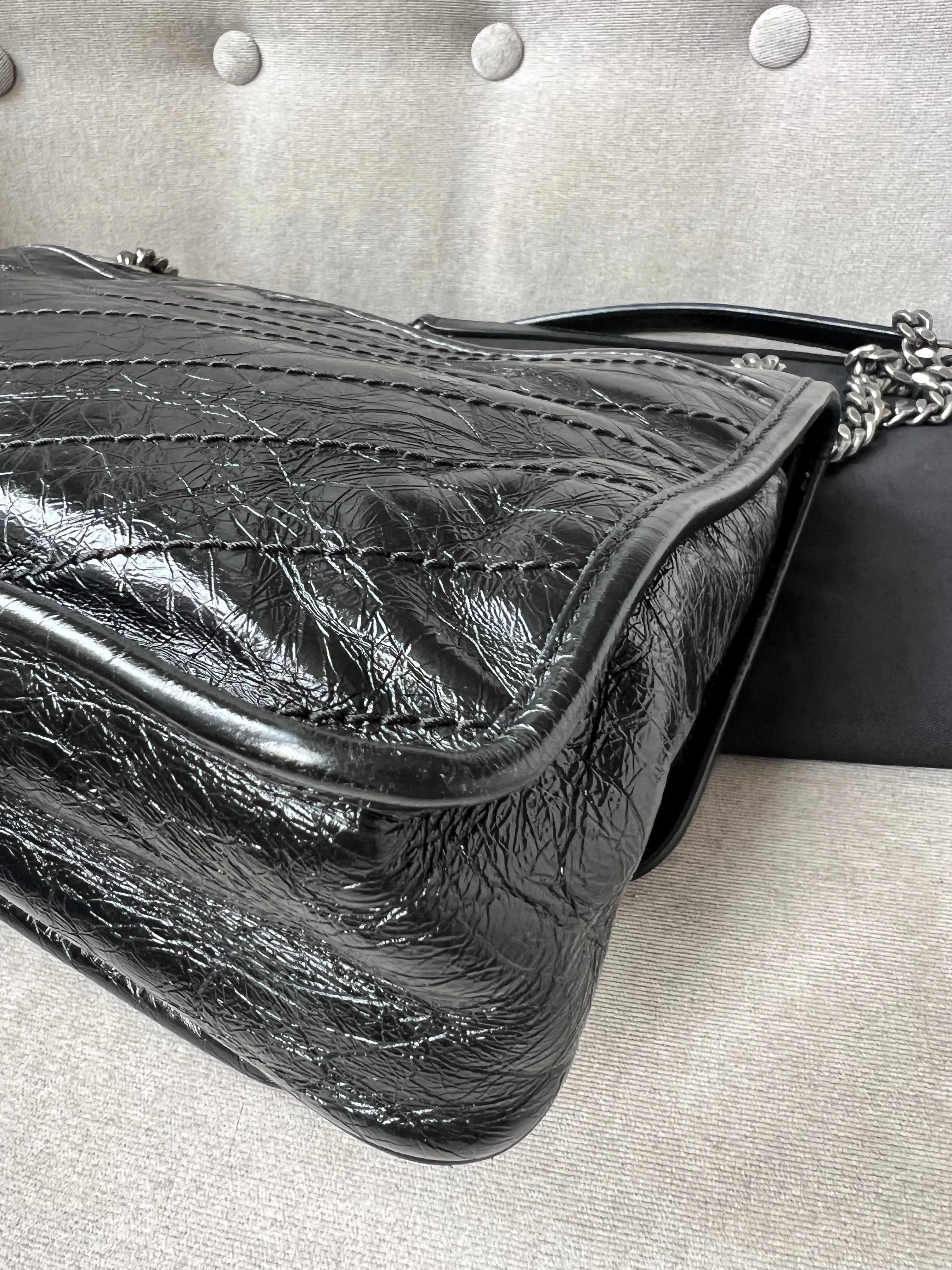 Yves Saint Laurent (YSL) Black Medium Niki Chain Bag