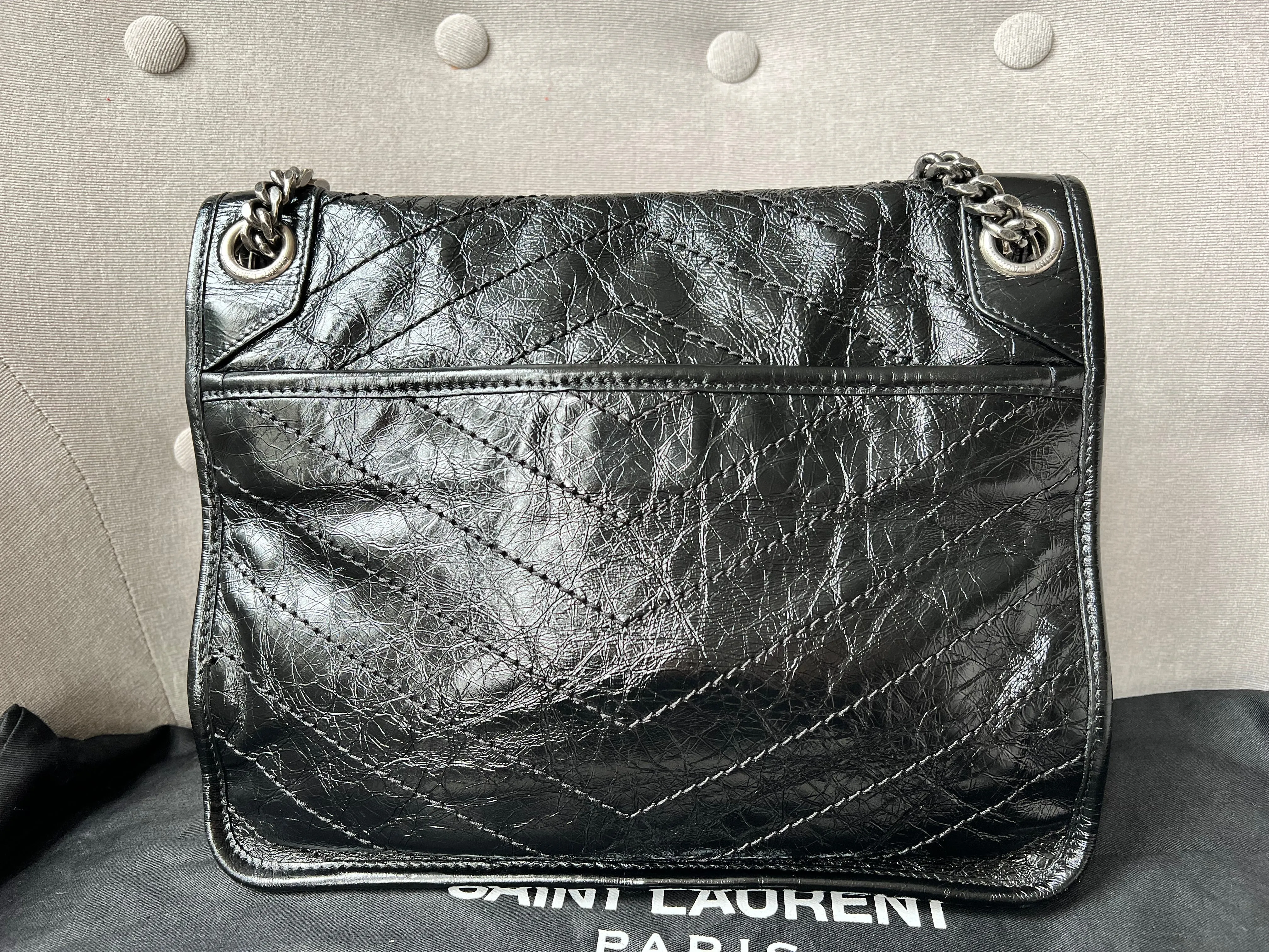 Yves Saint Laurent (YSL) Black Medium Niki Chain Bag