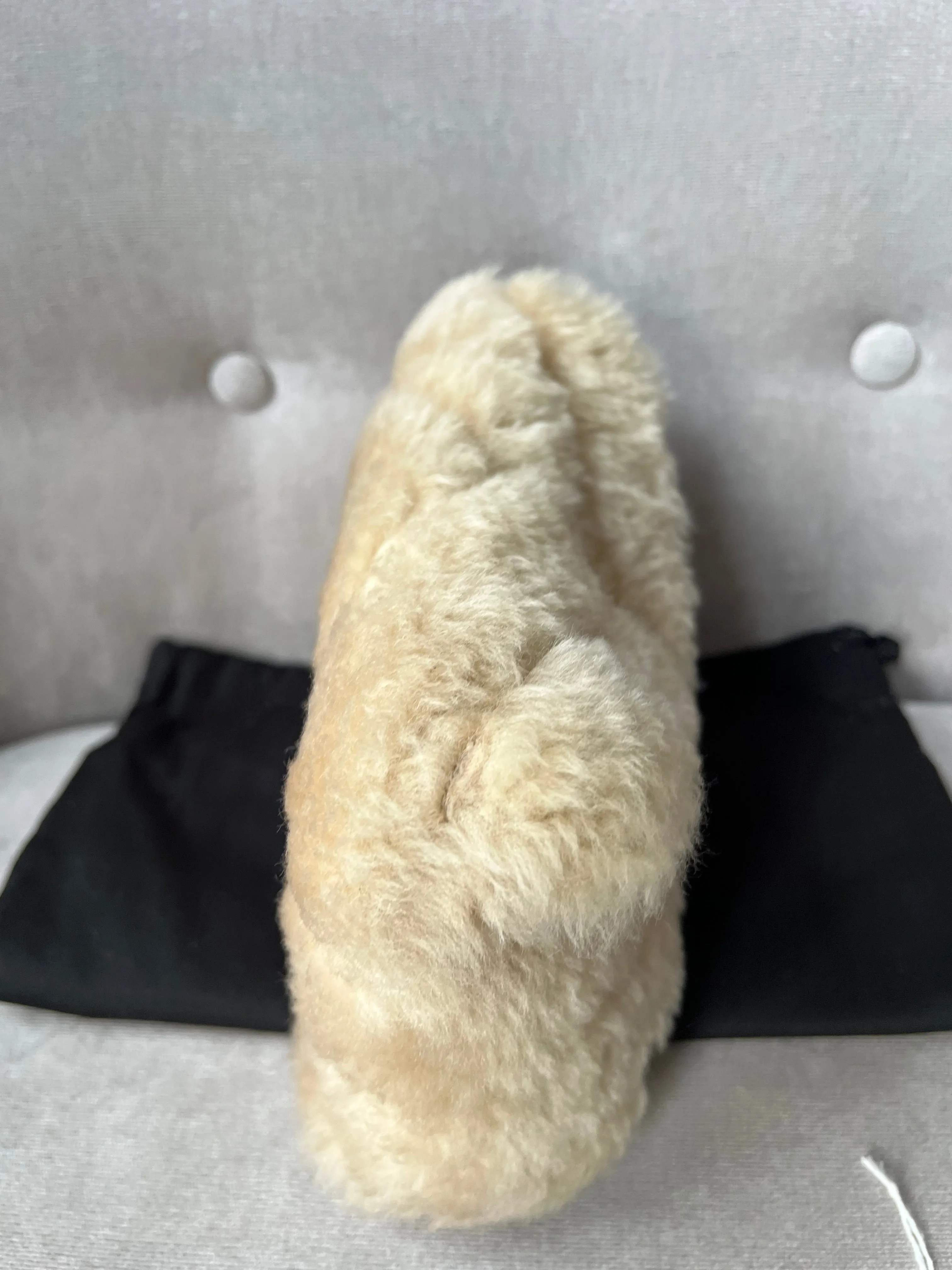 Yves Saint Laurent (YSL) Puffer Clutch Pouch in Shearling