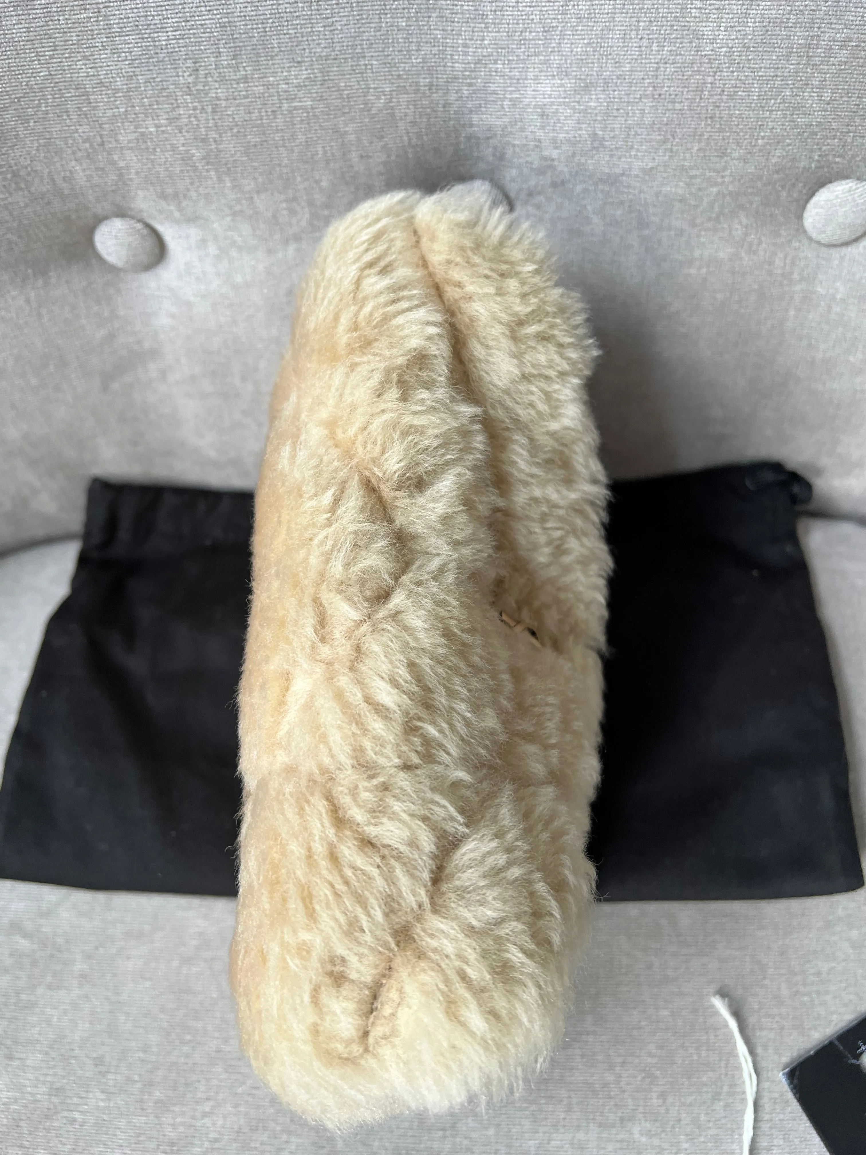 Yves Saint Laurent (YSL) Puffer Clutch Pouch in Shearling