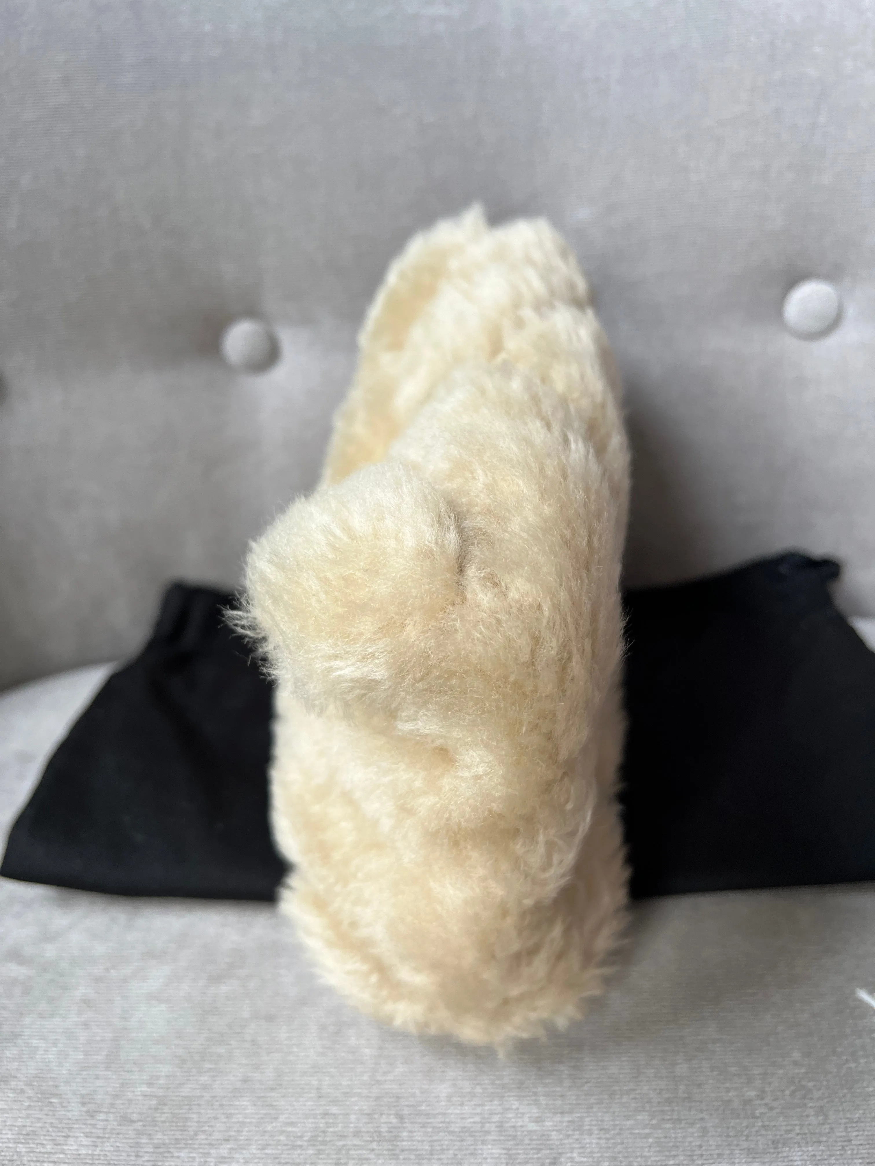 Yves Saint Laurent (YSL) Puffer Clutch Pouch in Shearling