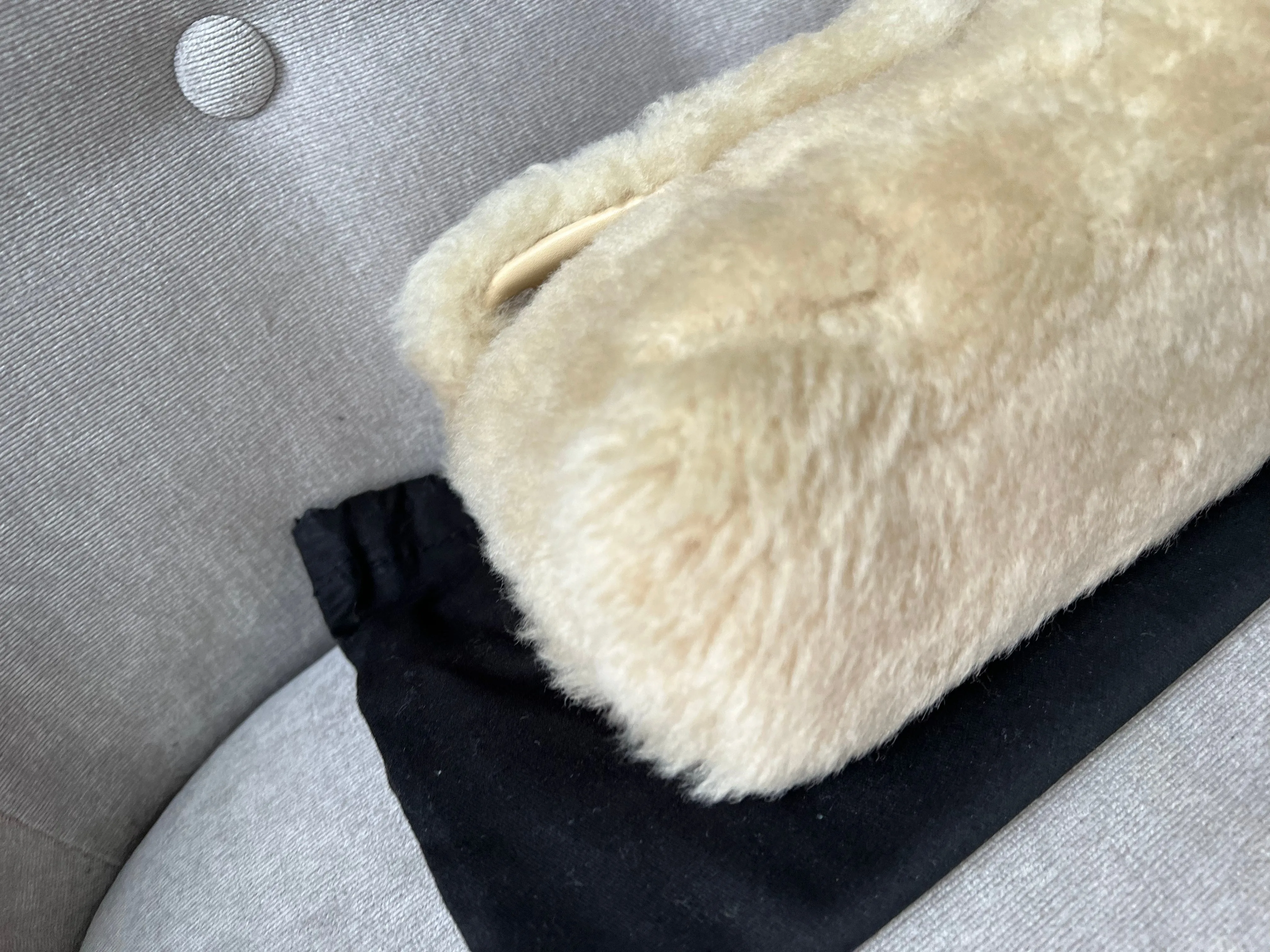 Yves Saint Laurent (YSL) Puffer Clutch Pouch in Shearling